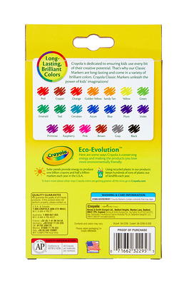  Crayola Broad Line Markers (12 Count), Washable Markers for Kids,  Assorted, Great for Classrooms & School Supplies, Ages 3+ : Toys & Games