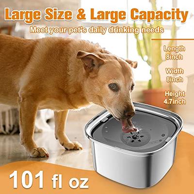 Fithome Dog Water Bowl Slow Drinking Dog Bowl with Floating Disk No-Spill  Large Water Bowl for Dogs Splash-Free 1.1 Gallon Dog Bowls