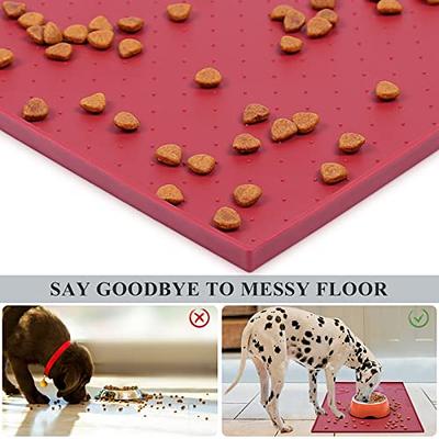 Dog Food Mat - Dog Feeding Mats for Food and Water - 36 x 24 Extra Large  Cat Dog Bowl Mat with Pocket for Catches Spill and Residue - Silicone Non