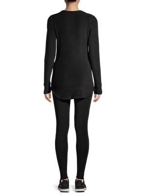 Cuddl Duds ClimateRight Women's Stretch Fleece Long Sleeve Base Layer Top -  Crew Neck - XS Black at  Women's Clothing store