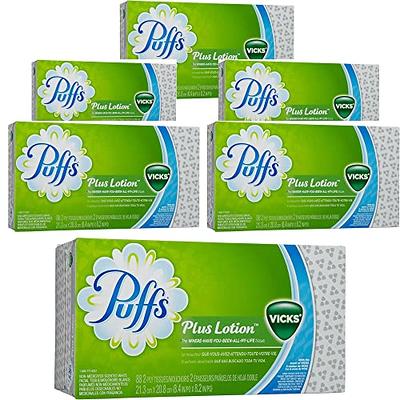 Puffs Plus Vicks Lotion 2-Ply Facial Tissues, (Pack of 6 Box