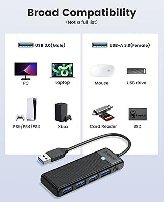 ORICO 4 Port Portable USB3.0 HUB for Windows and Mac OS - Black
