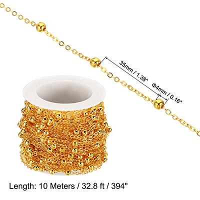 PATIKIL Total 10m/33 Feet Beading Chain with Spool, Brass Chain Link for Jewelry  Making DIY Necklace Bracelet Accessories, Golden - Yahoo Shopping