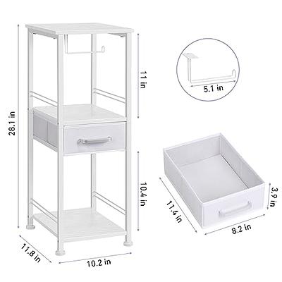 VASAGLE Small Bathroom Storage Cabinet, Slim Organizer, Toilet Paper Holder with Storage with Slide Out Drawers, for Small Spaces, White UBBC847P31