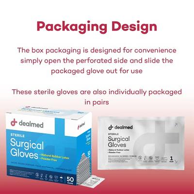 Dynarex Sterile Latex Surgical Gloves Size 8 & Powder-Free Offers Superior  Protection & Comfort for