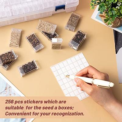 64 Slots Plastic Seed Storage Box Organizer with Label Stickers(seeds not  included), Seed Container Storage use for Flower Seeds,Vegetable Seeds,  Clover Seeds, Basil Seeds, Tomato Seeds 