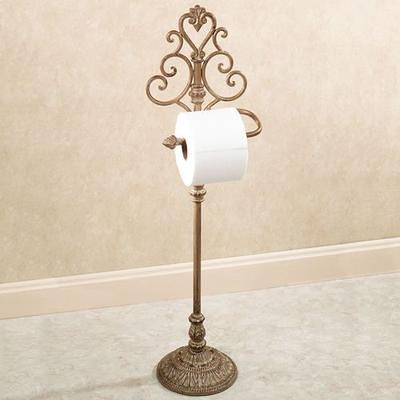 Tileon Wall-Mount Single Post Toilet Paper Holder in Brushed Gold