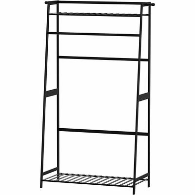 Free-standing Closet with Hooks, metal Clothes Garment Rack with