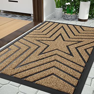 Ottomanson Easy Clean, Waterproof Non-Slip Indoor/Outdoor Rubber Doormat,  18 x 30, Black Lines