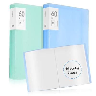 60 Pocket Portfolio Binder with Clear Sleeves 2 Pcs Binder with