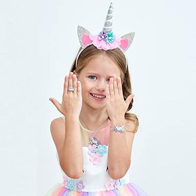 TOYANDONA 12 sets Girls Rings Little Costume Kids Earrings Gift Up  Necklaces Jewelry Bracelets Dress Birthday