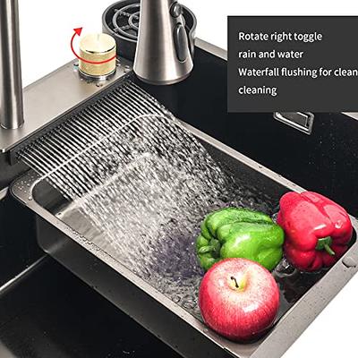 Pehohe Kitchen Sinks Waterfall Kitchen Sink Set 304 Stainless Steel Nano  Sink Home Sink Vegetable Basin with Pull-Out Faucet,Add Pressurized Sink  Glass Rinser - Yahoo Shopping