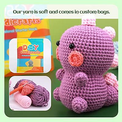 ZMAAGG Beginners Crochet Kit, Crochet Animal Kit, Knitting Kit with Yarn,  Polyester Fiber, Step-by-Step Instructions Video, Crochet Starter Kit for  Beginner DIY Craft (Purple Dinosaur) - Yahoo Shopping