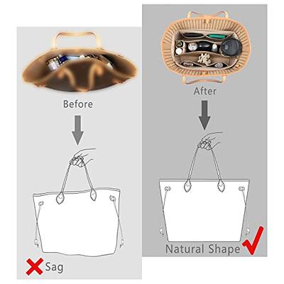 ZTUJO Purse Organizer Insert, Felt Bag organizer with zipper, Handbag & Tote  Shaper, For Speedy Neverfull Tote, 6 Sizes (Slender Large, Silky Brown) -  Yahoo Shopping