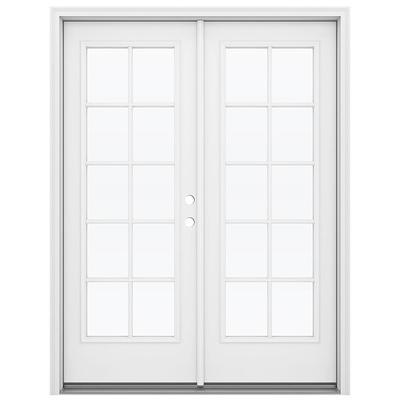 JELD-WEN 60-in x 80-in Low-e Primed Steel French Left-Hand Inswing