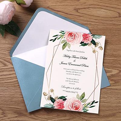 50 Pcs A7 Invitation Envelopes, 5x7 Envelopes for Invitations White Envelopes for 5x7 Cards Luxury Envelopes Mailing Envelopes for Wedding