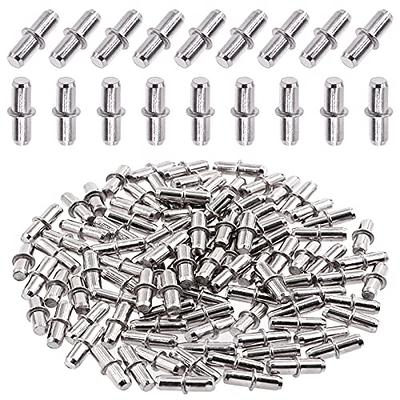 Swpeet 100 Pcs 5 mm Shelf Pins, Metal Nickel Shelf Support Pegs