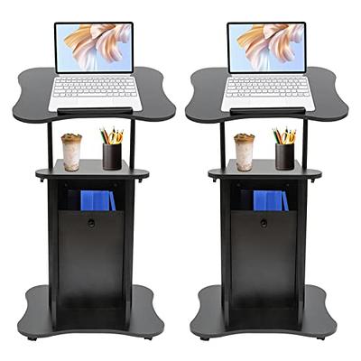 Mobile Laptop Podium, Height Adjustable Podium Stand with Storage Shelf  Sit-to-Stand Desk Rolling Lectern Laptop Stand Podium Stand on Wheels (2  Pcs) - Yahoo Shopping