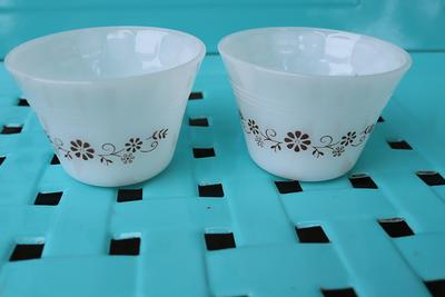 Custard Cups Dynaware Pyr-o-rey Vintagemilk Glass 