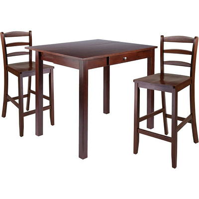 Clayton 36 Round Drop Leaf Table Walnut Winsome