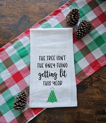 The Tree Isn't The Only Thing Getting Lit/Funny Christmas Tea Towel Decor  Gift Fun Kitchen - Yahoo Shopping