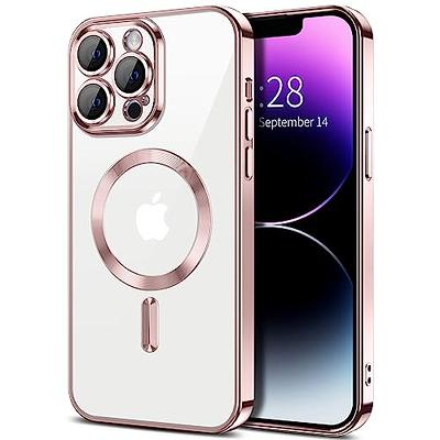 for iPhone 13 Pro Max Magnetic Case [Compatible with Magsafe], Clear  Glitter Full Body Protective Cover Slim TPU Transparent Shockproof Bling  Phone Case for iPhone 13 Pro Max 6.7, Pink 