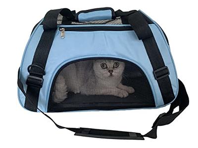 Pnimaund Cat Carrier Large Pet Carrier Soft Dog Carrier with Lockable  Zippers [2023New] Cat Carriers for Medium Large Cats Under 25 Lbs  Collapsible Pet Travel Carrier-Blue 