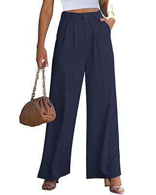 Plus Size Wide Leg Pants for Women Summer Casual Loose Fitting Lounge Pant  Slacks Trousers Drawstring Solid Color (Small, Green)