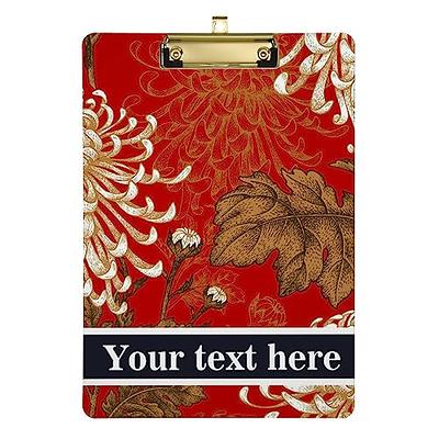 Chrysanthemum Custom Plastic Clipboard Standard Letter Size Personalized  Nursing Clip Board with Low Profile Metal Clip Hanging Customized Clip  Board for Classroom Women Man Kid 9x12.5 - Yahoo Shopping