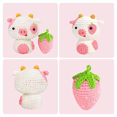 Mewaii Crochet Kit for Beginners, Complete DIY Kit Animals with 40%+  Pre-Started Tape Yarn Step-by-Step Video Tutorials for Adults Kids  (Strawberry