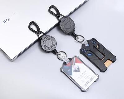 MNGARISTA Retractable Badge Holder and Heavy Duty Badge Keychain with Belt  Clip, 31.5 Cord, 9oz Retraction, Tactical ID Card Holder with Retractable