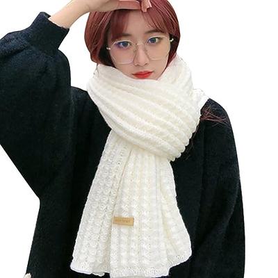 OUNIYA Large Chunky Plaid Scarf Checked Colorful Oversized Scarves Soft Big  Cashmere Wool Thick Winter Warm Blanket Women