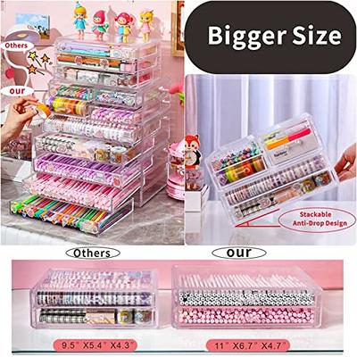 Pack of 2 Clear Stackable Acrylic Storage Containers With 6 Drawers  Bathroom Organizers And Storage For Jewelry Hair Accessories Nail Polish  Lipstick