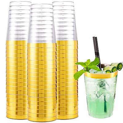 10 oz Clear Tumblers with Gold Rim - 42 Tumblers , Posh Party Supplies