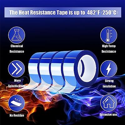 MEBMIK 4 Rolls 20mm x33m(108ft) Blue Heat Tape High Temperature Heat  Resistant Tape Heat Transfer Tape for Heat Sublimation Press Vinyl,No  Residue