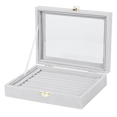 100 Slots Jewelry Ring Display Organizer Case Tray Holder Earring Storage  Box