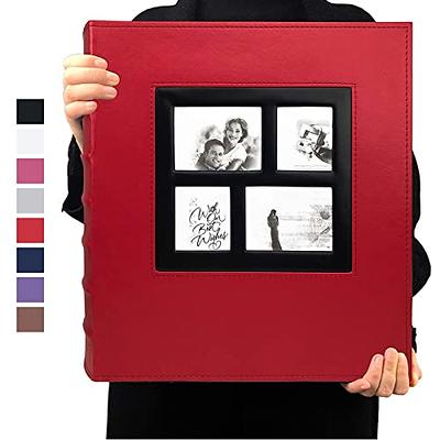 RECUTMS Photo Albums 4x6 Holds 600 Photos Black Pages Large Capacity  Leather Cover Family Baby Photo Album Books Horizontal and Vertical Photos  (Red) - Yahoo Shopping