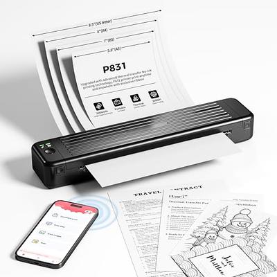 Itari Thermal Printer, Portable Printer Wireless for Travel - M832  Bluetooth Printer Support 2''/3''/4''/A4/8.5''x 11'' Paper, Inkless Small  Printer Compatible with Android and iOS Phone & Laptop : Office Products 