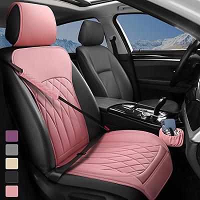 2Pack Car Seat Cushion,Non-Slip Rubber Bottom with Storage Pouch,Premium  Comfort Memory Foam,Driver Seat Back Seat Cushion,Car Seat Pad Universal  (Beige) 