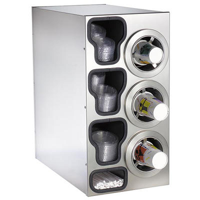 Dispense-Rite CTC-C-3RSS Countertop 4-Cup Dispensing S/S w/ Built-In Lid &  Straw Organizer - Right - Yahoo Shopping