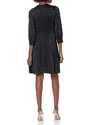 Calvin Klein Women's Three Quarter Sleeve Dress with Keyhole