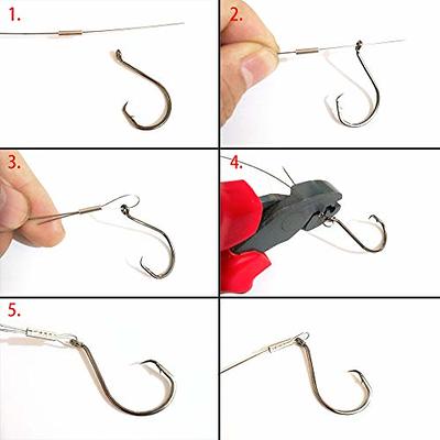 20pcs Wire Leader Hook Rigs Baitholder Fishing Hook Nylon Coated