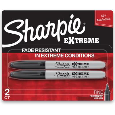 Sharpie Permanent Markers, Broad/Large, Chisel Tip, Black - 2 ct