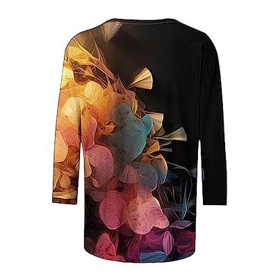 Sale Clearance Womens 3/4 Sleeve Floral Tunic Tops Funny Face