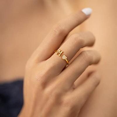 Adjustable Gold Rings Heart, Heart Shaped Gold Ring Girl