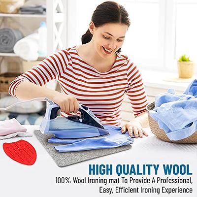 Wool Ironing Mat for Quilters Pressing Mat - Wool Ironing Pad for Quilting  Iron Board Sewing Table Top Ironing Pad - Silicone Iron Rest Craft Cutting