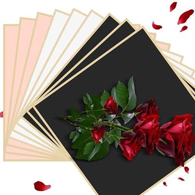 20 Counts Flower Wrapping Paper, Flower Bouquet Wrapping Paper Sheets with  Gold Edge, Waterproof Translucent Florist Paper Supplies for Bouquets  Wedding Gift DIY Crafts Packaging - pink 