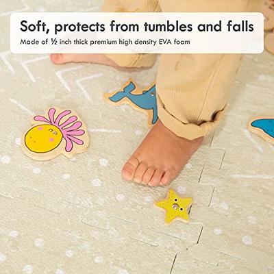 Soft Foam Baby Play Mat | Perfect Playmat for Tummy Time & Crawling - Extra  Thick Padded Tiles Protect Infants & Toddlers from Hard Floors - with a