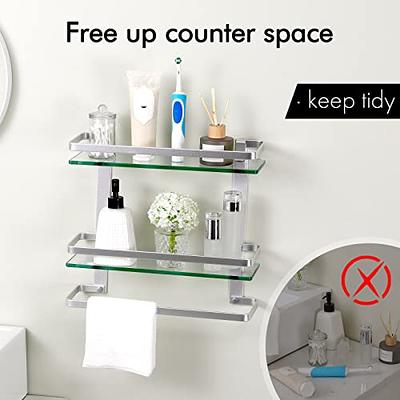 1/2 Tier Space Aluminum bathroom shelves racks wall mounted