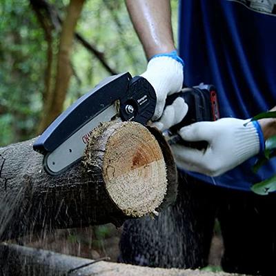 Mini chain saw battery powered, Hand Saw, 6-Inch small chain saws, Mini  Electric Chainsaw, 2 Batteries,2 Chains, mini chainsaw cordless, With  Security